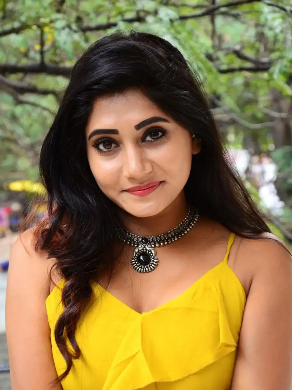 Indian Model Vasanthi Krishnan Stills in Yellow Dress